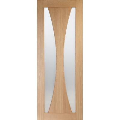 Oak Verona Internal Clear Glazed Fire Door Wooden Timber Interior - Door Size, HxW: 